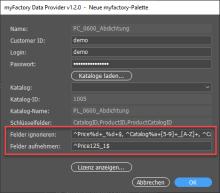 Felder aus- und einschließen mit dem myFactory Data Provider für EasyCatalog®